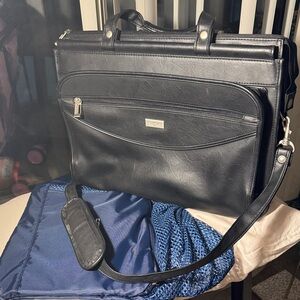 Elegant Black Leather Briefcase for Men, comes with brand new SPEEDO DUST BAG